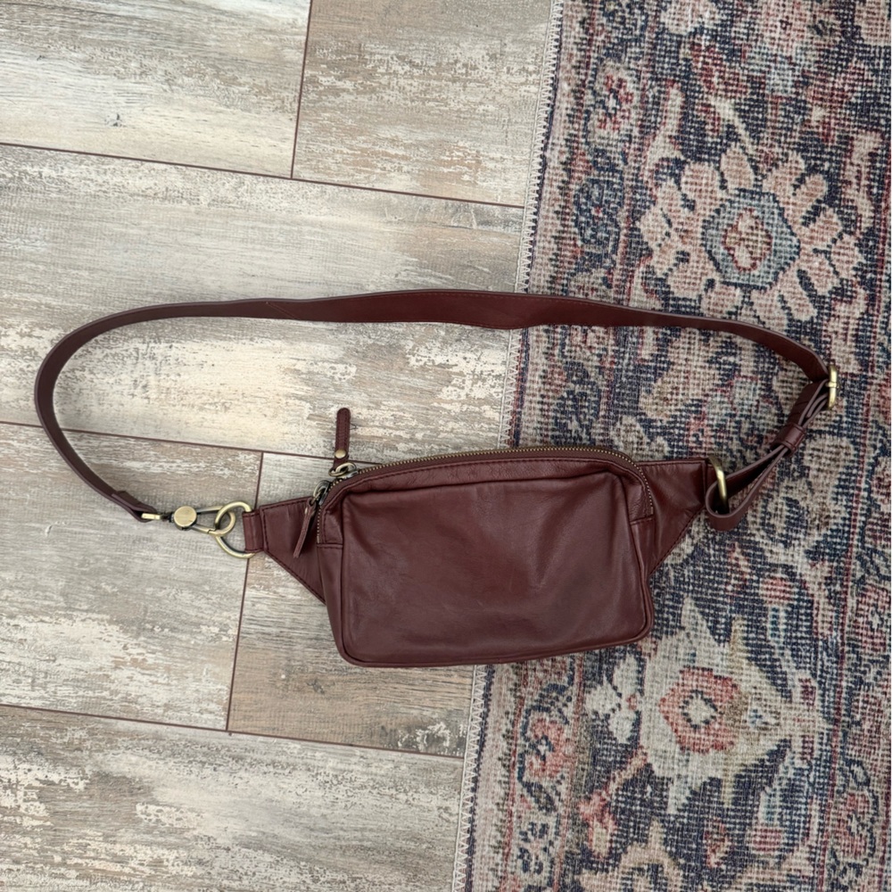 HOBO Dark Brown Leather Napa Slight Crossbody Bag